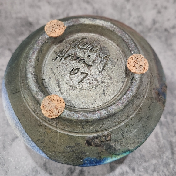 Vtg Handmade Ceramic Pottery Canister With Lid Abstract Art Splatter Decor OOAK - Picture 6 of 8